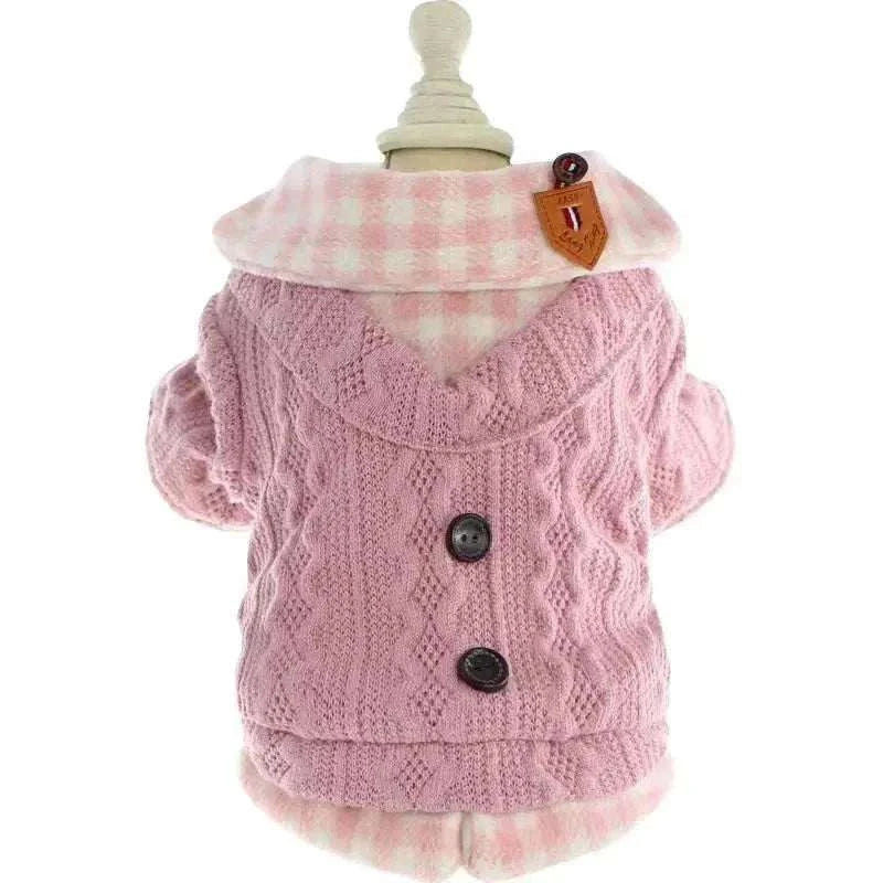 Manteau à Carreaux Chaud pour Chien | Automne & Hiver - Confort & Style