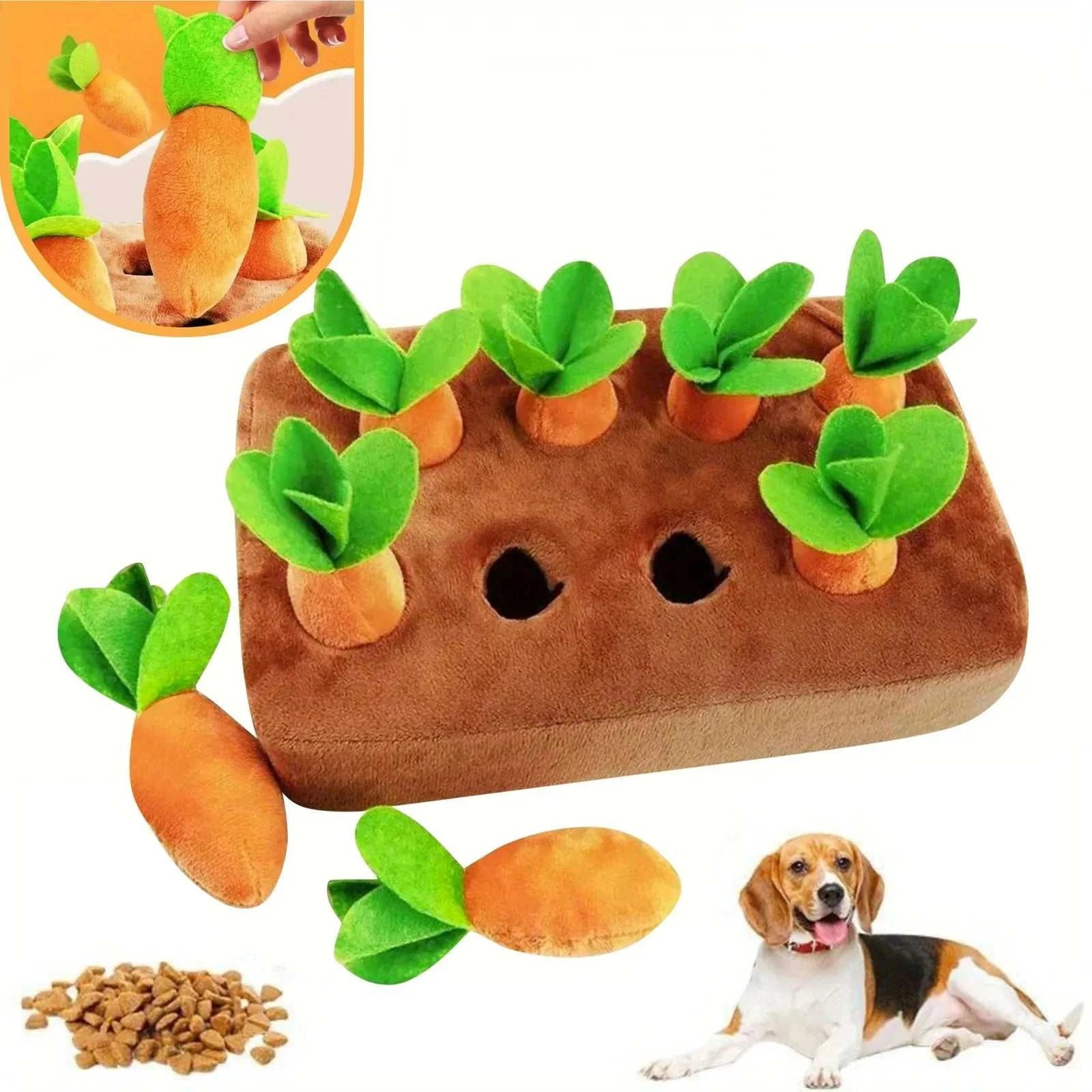 Carrot Play Mat for Dogs | Interactive & Educational Plush Toy | Mental Stimulation & Flair