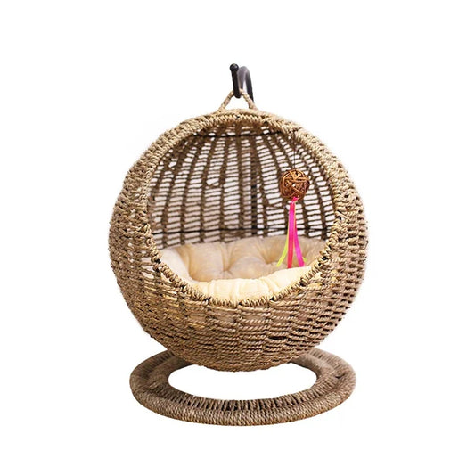 Quality Hanging Cat Hammock - Handmade Rattan Swing - 2 Year Manufacturer Warranty