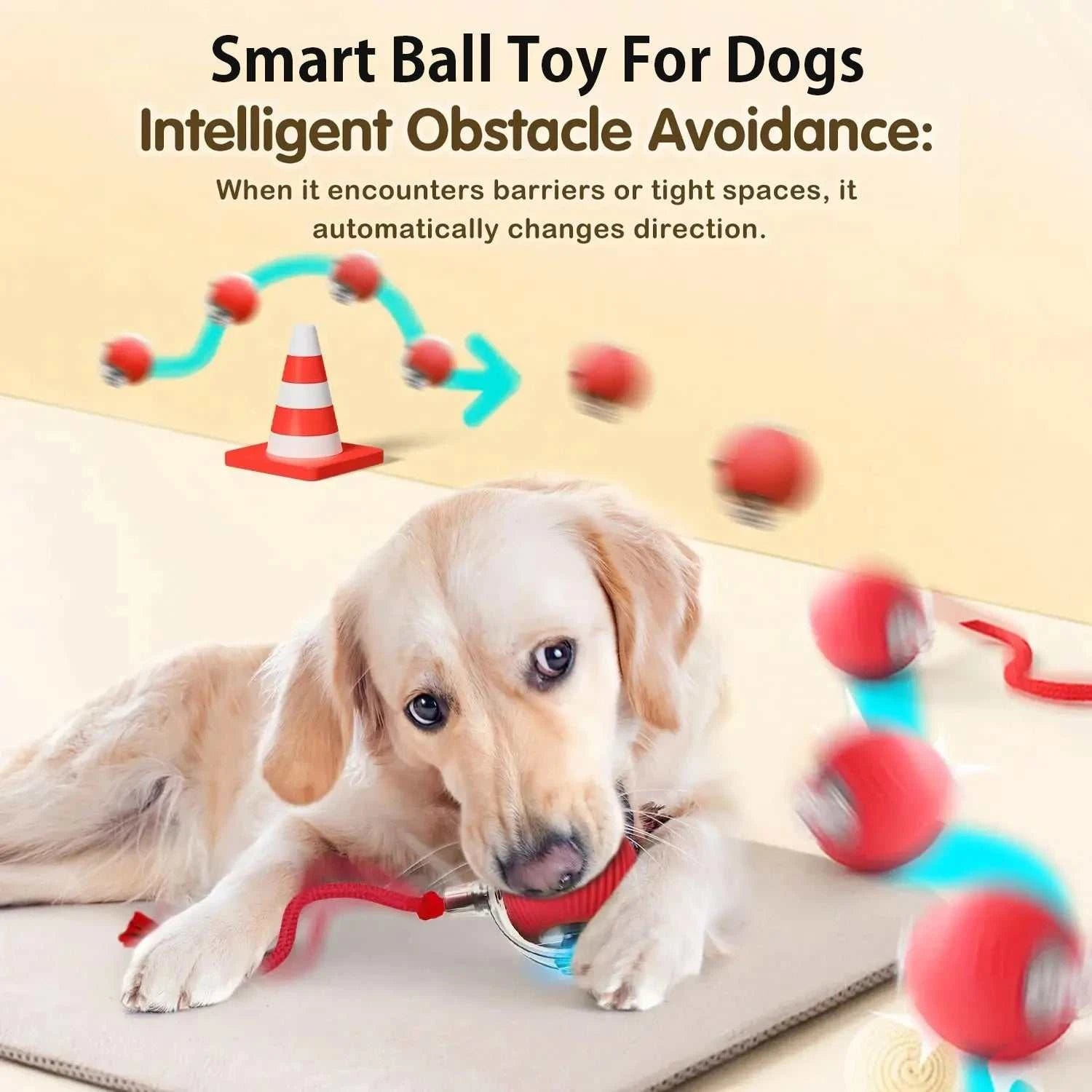 Balle de Jeu Automatique pour Chiens | Jouet interactif anti-ennui & rechargeable