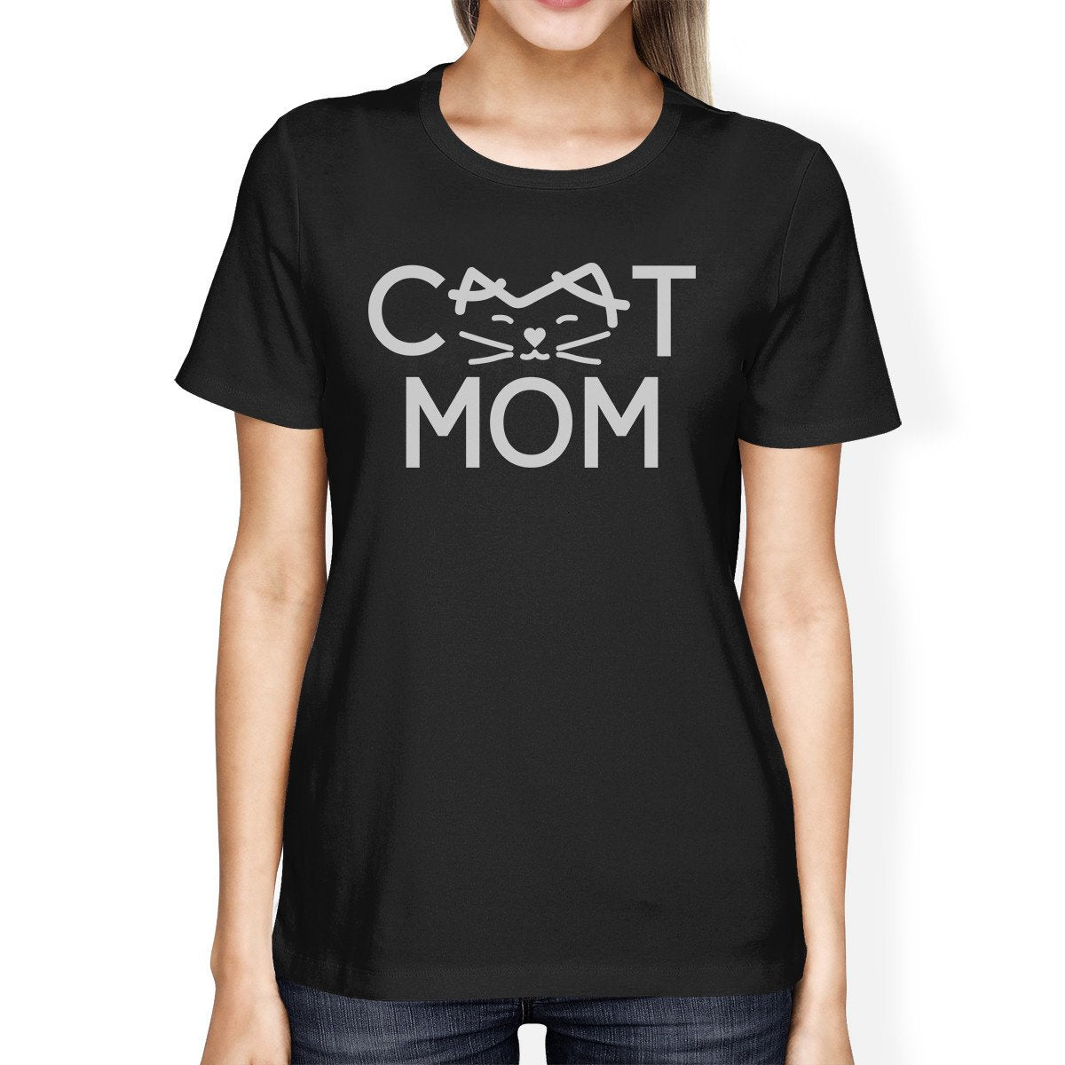 T-shirt Cat Mom noir | Style et confort mamans de chats