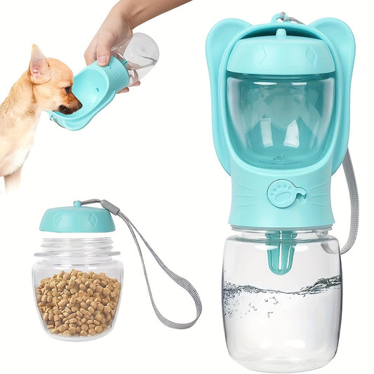 2 in 1 Water Bottle for Dogs - Water and Food Dispenser