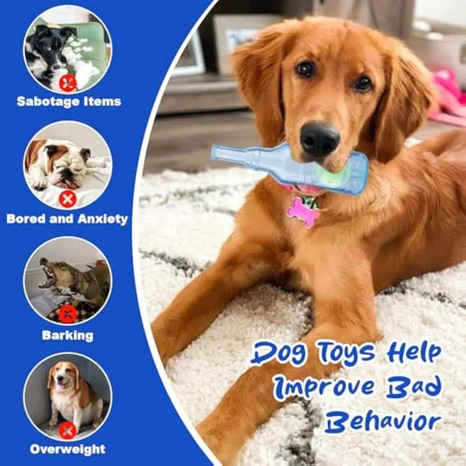 Botella de agua para perros | Juguete interactivo e indestructible