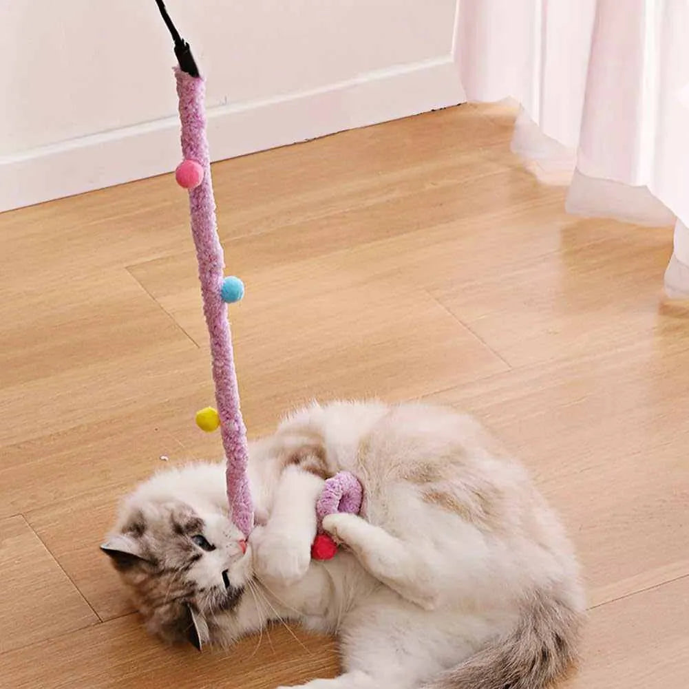 Canne à jouer avec clochette & peluche pour chats | Jeu interactif & complicité
