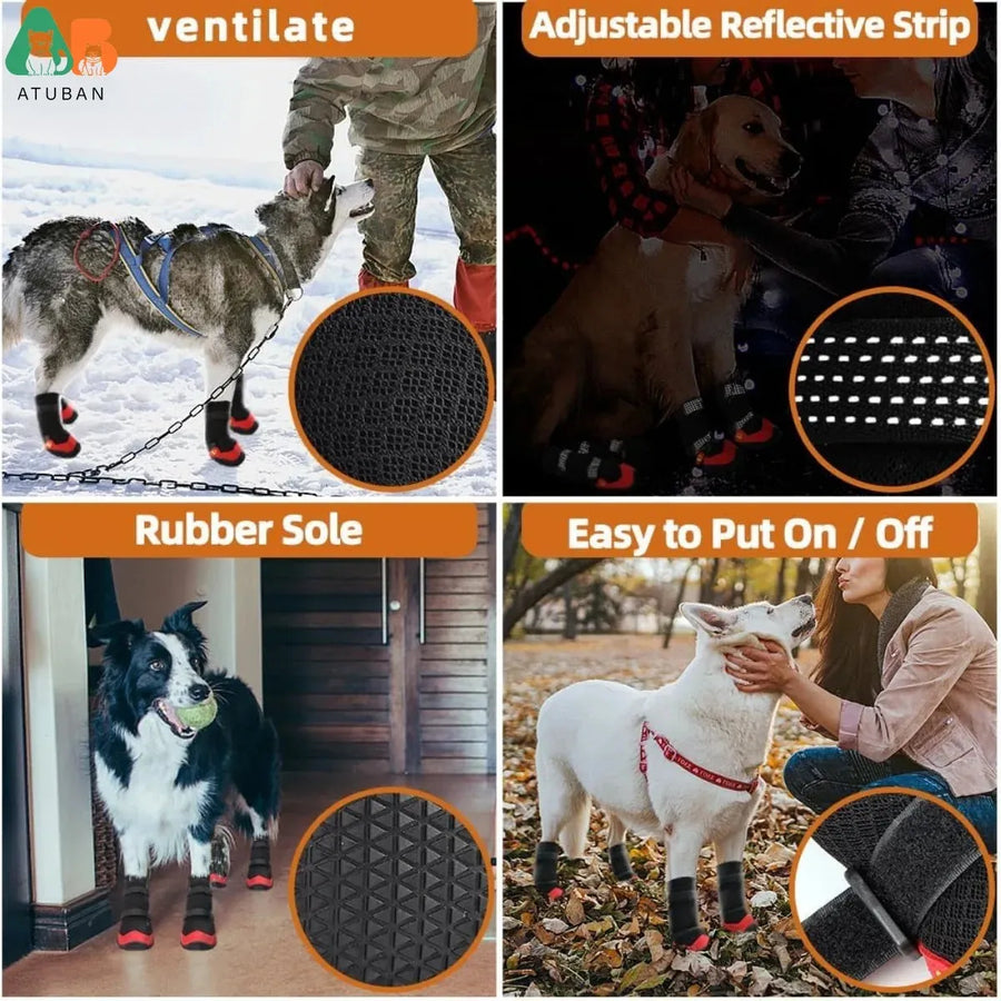 Chaussures pour Chien Imperméables et Antidérapantes - 4 saisons