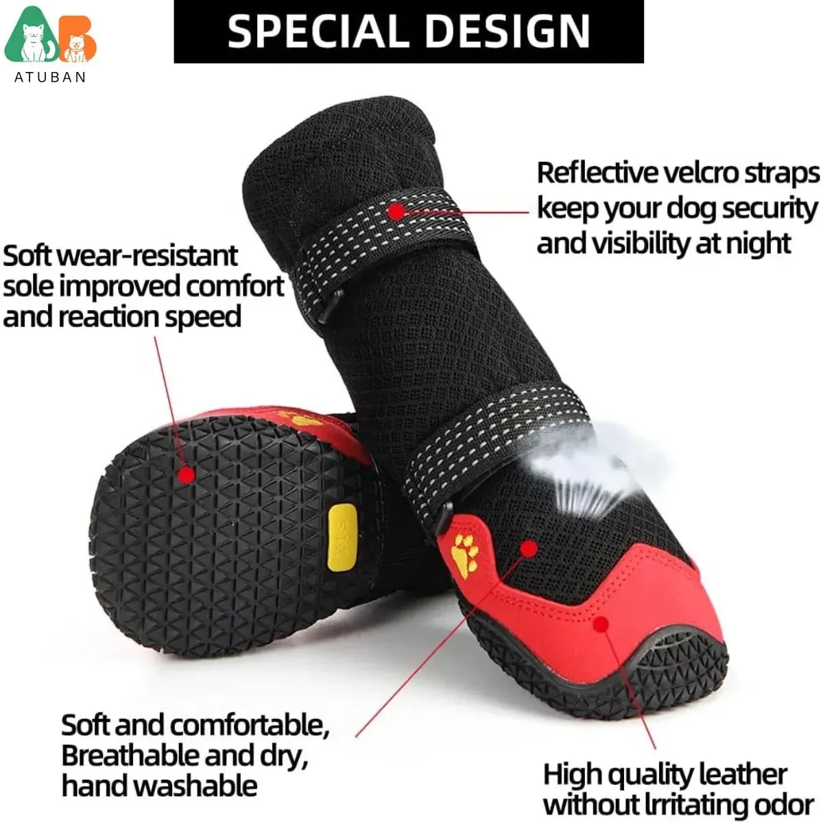 Zapatos impermeables y antideslizantes para perros - Para las 4 estaciones