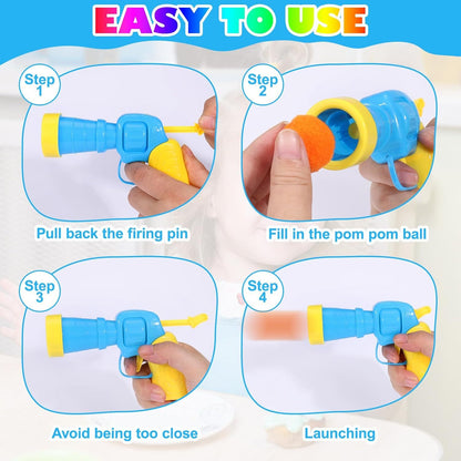 Cat Ball Launcher - Interactive Cat Toy with 20 Pom Poms