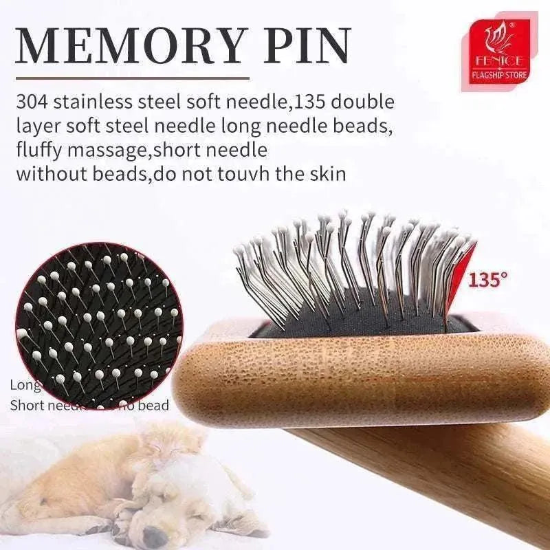 Fenice | Professional Massage Comb for Dogs & Cats - Gentle Detangling, Massage & Shedding Removal