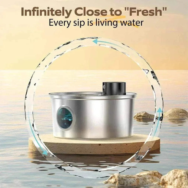ZyFeeder 3.2L Stainless Steel Automatic Water Fountain for Dogs and Cats