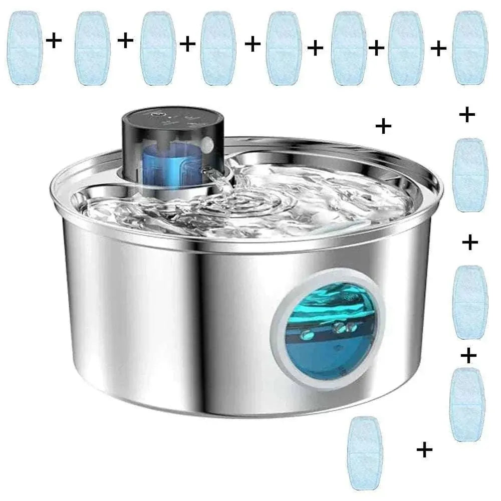 Fontaine à eau automatique en acier inoxydable pour chiens et chats | ZyFeeder 3,2 L