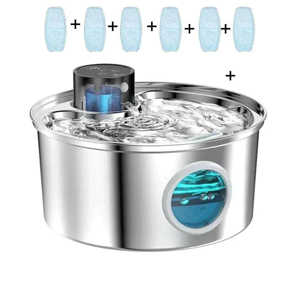 Fontaine à eau automatique en acier inoxydable pour chiens et chats | ZyFeeder 3,2 L