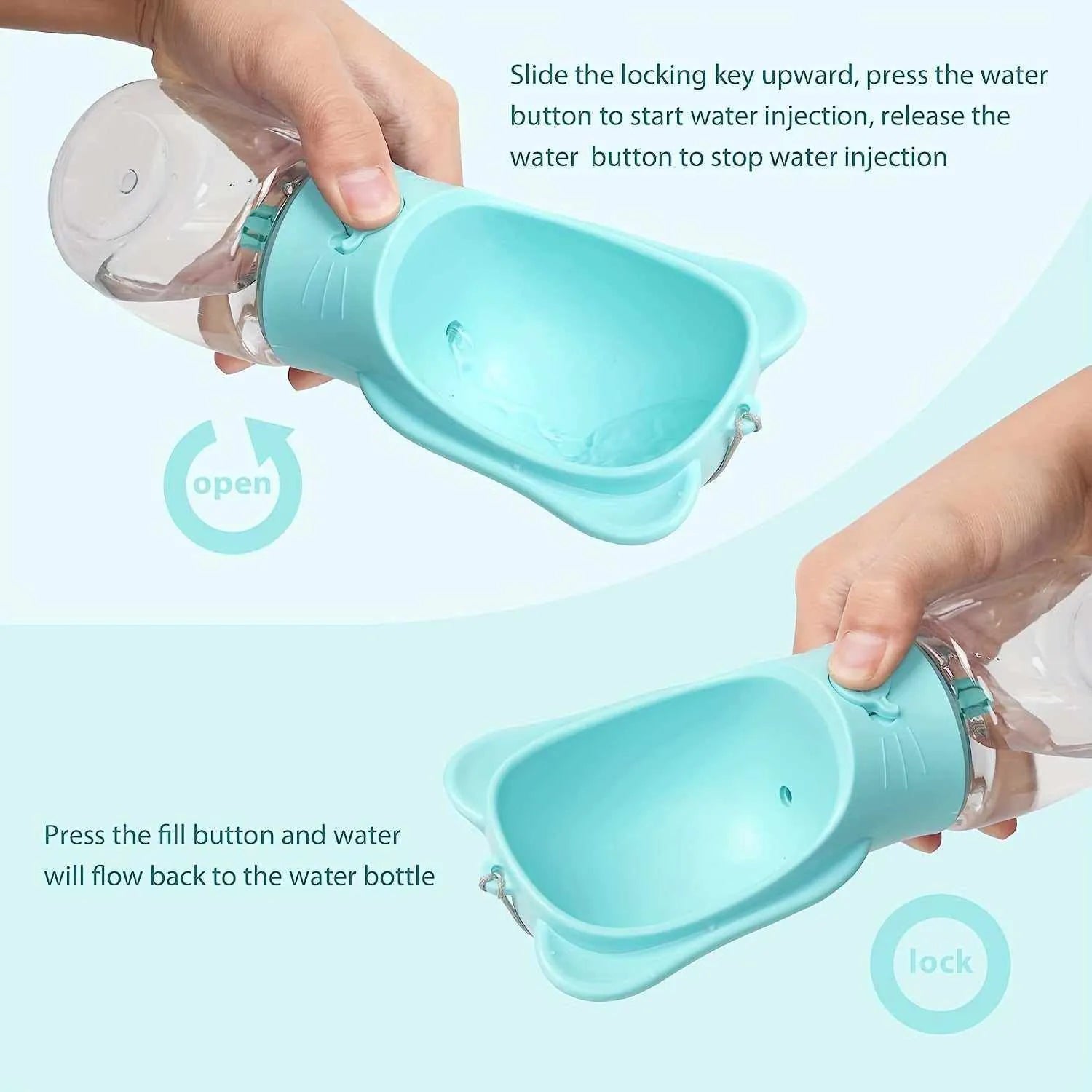 Gourde 2 en 1 pour Chiens ou Chats | Distributeur d'Eau et de Nourriture