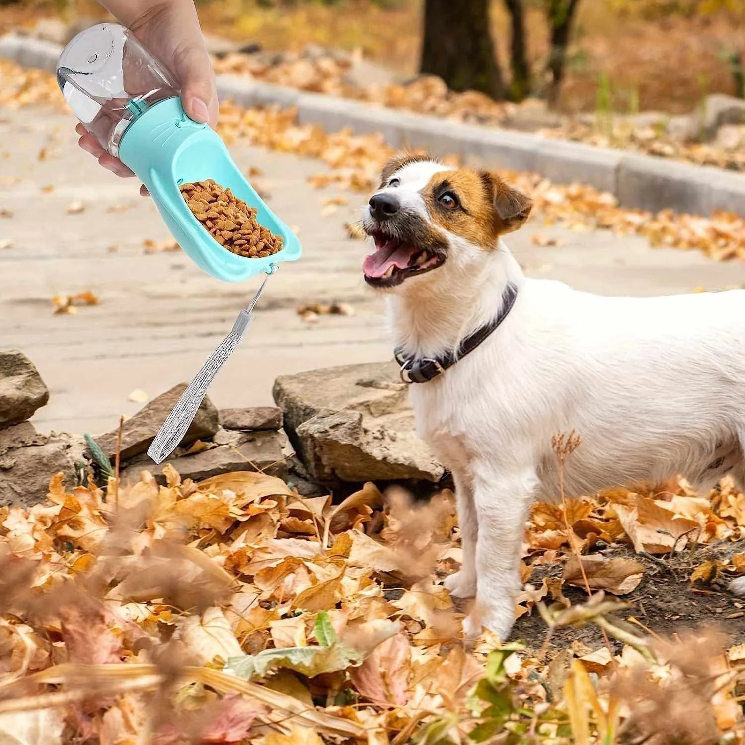 Gourde 2 en 1 pour Chiens ou Chats | Distributeur d'Eau et de Nourriture