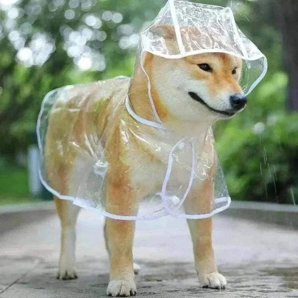 Transparent Hooded Raincoat for Small Dogs - Soft, Lightweight & 100% Waterproof PVC Poncho