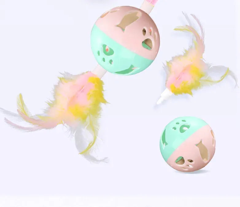 Jouet interactif pour chat | Ventouse & Lapin en boule de poils sur ressort