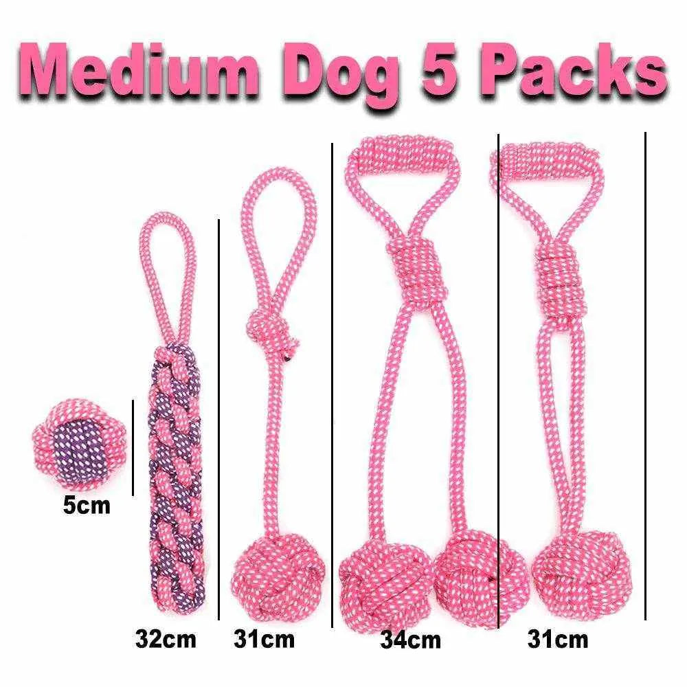 Rope Toys for Dogs | Durable Assorted Sets of 1, 5, 6, 7, 8 or 12 Pieces