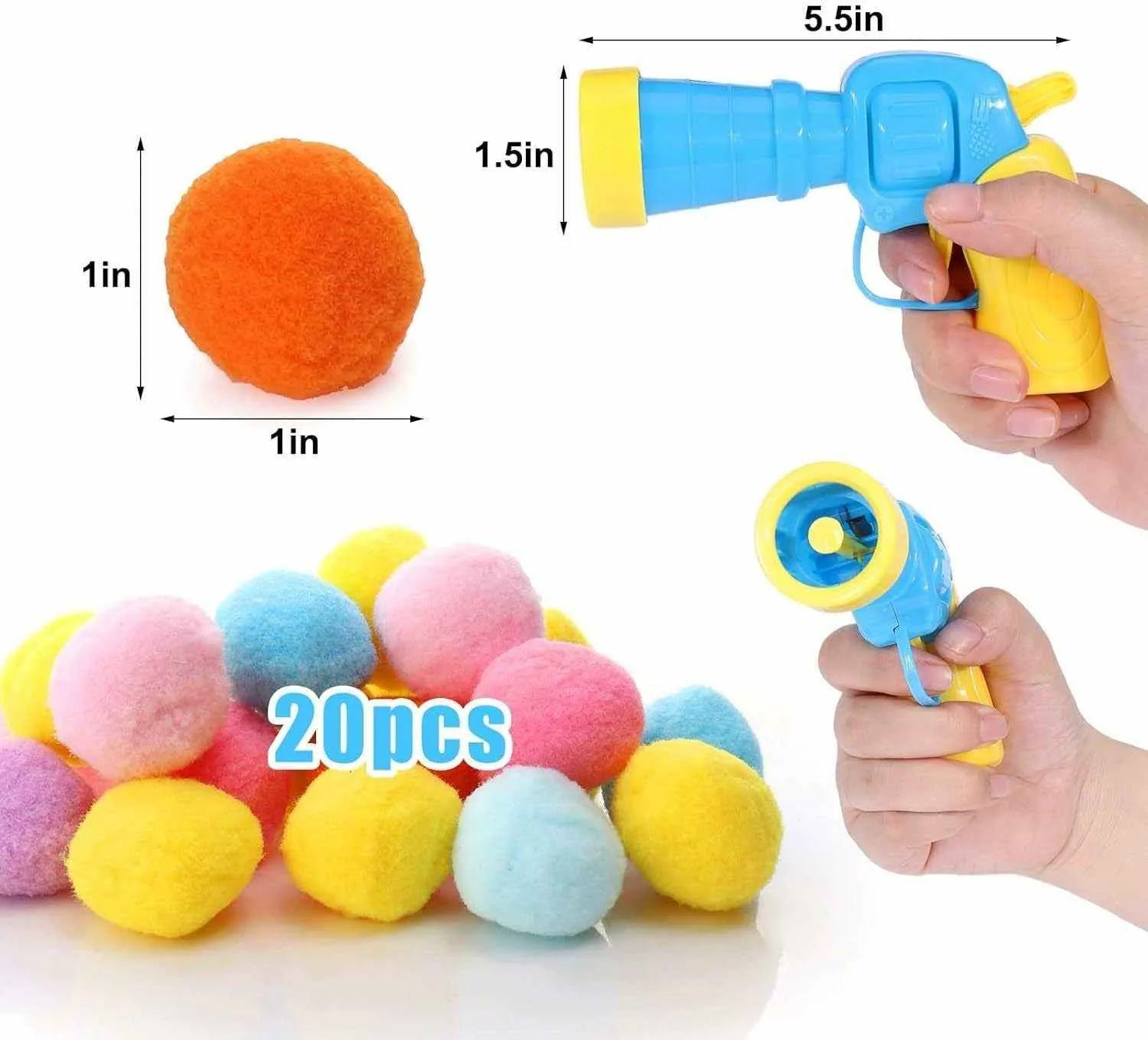 Lanceur de balles pour chats | Jouet interactif avec 20, 30, 50 ou 100 pompons