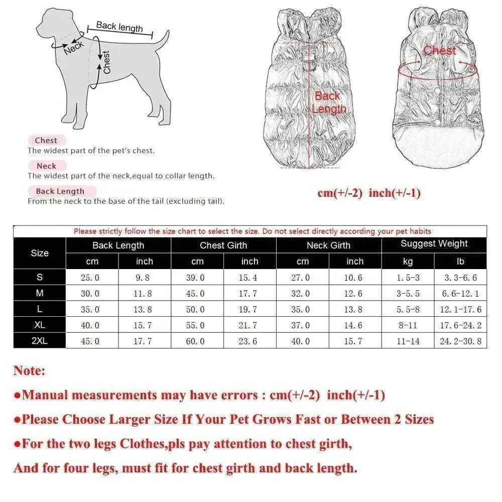Manteau d’Hiver Imperméable pour Chien & Chat | Chaud, Coupe-Vent & Col Roulé