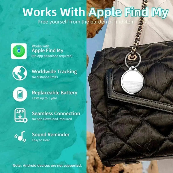 Mini rastreador GPS | Compatible con Apple Find My | Localización Bluetooth y antipérdida